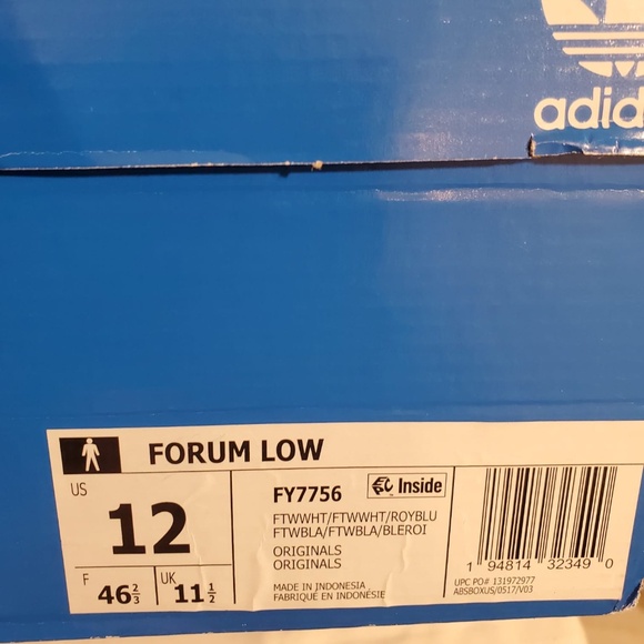 Men Adidas Royal Blue and White - Picture 2 of 4